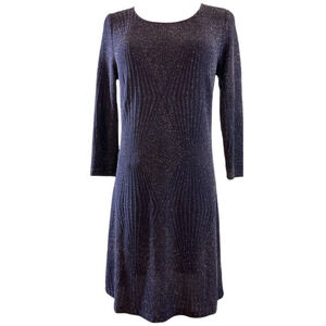 Trixxi Dress Navy Metallic Knit Juniors Large